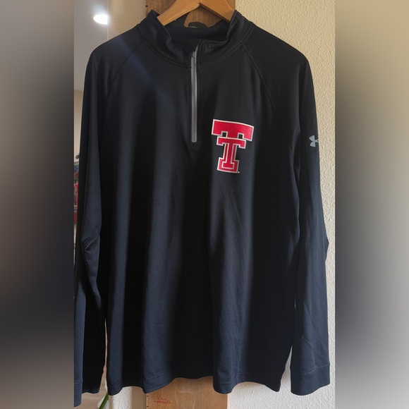 Under Armour Texas Tech Pullover 1/4-Zip Shirt Athletic Adult Mens XLarge Black - Picture 1 of 7
